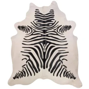 Black Zebra Stencil on White Cowhide fire pit, outdoor fire bowl