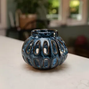 Blue reactive glaze tealight holder lantern kitchen essentials, utensils set