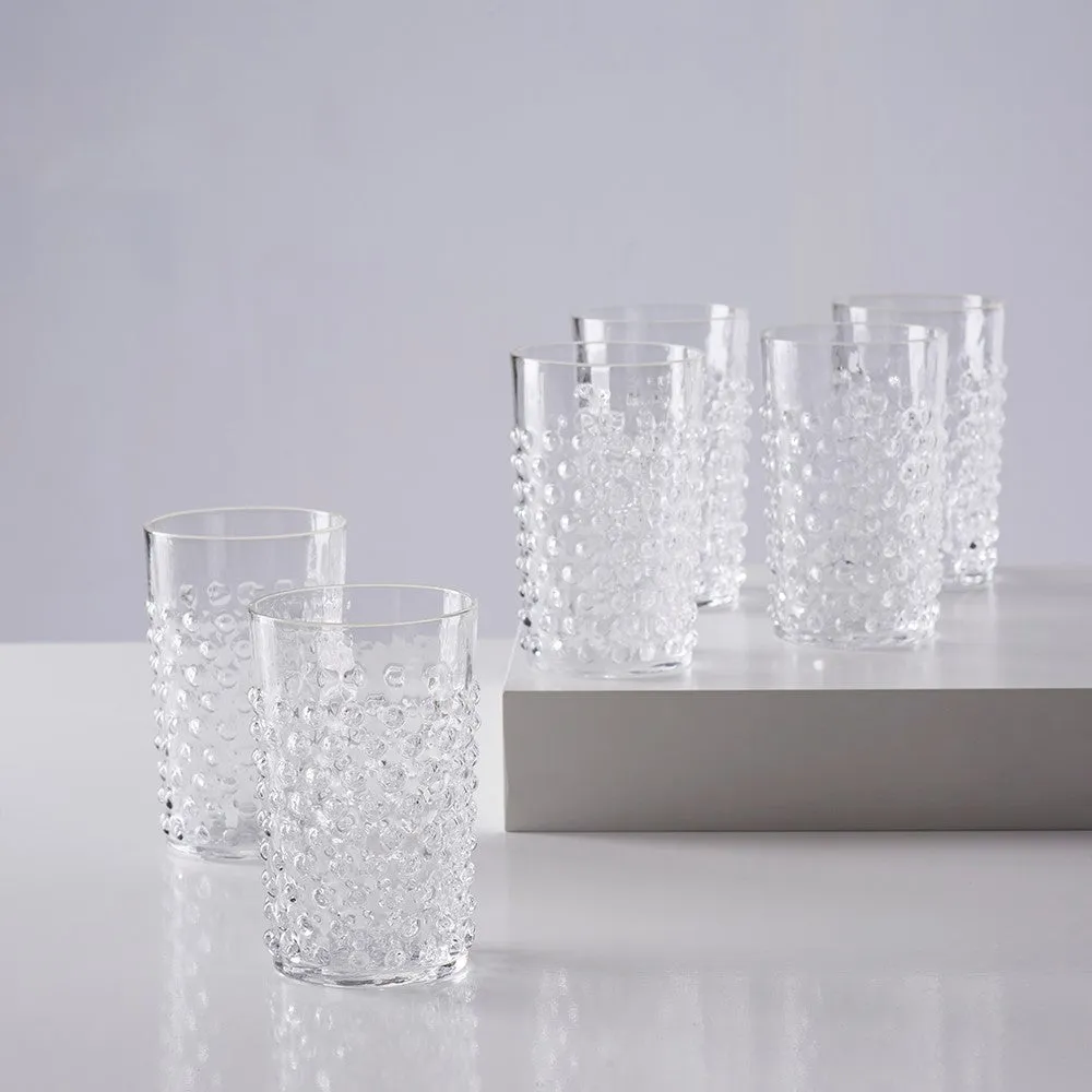 Bobble Set of 6 glass tumblers, 20cl, Clear