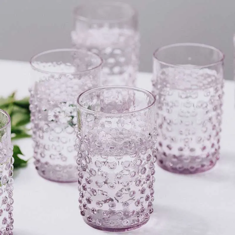 Bobble Set of 6 glass tumblers, Lilac