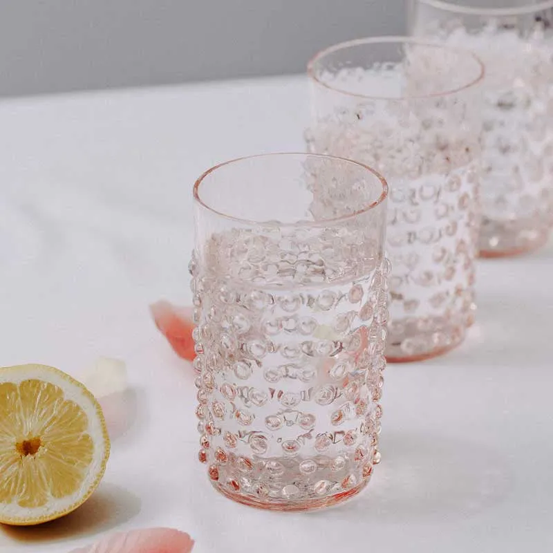 Bobble Set of 6 glass tumblers, Rosaline