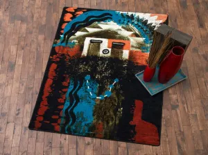 Boogie Red Rust Area Rugs folding guest bed, rollaway bed