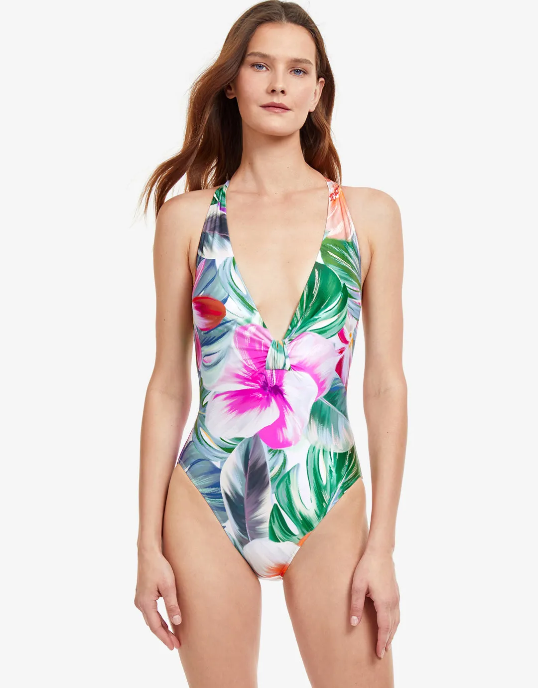 Bora Bora Plunge Swimsuit - White