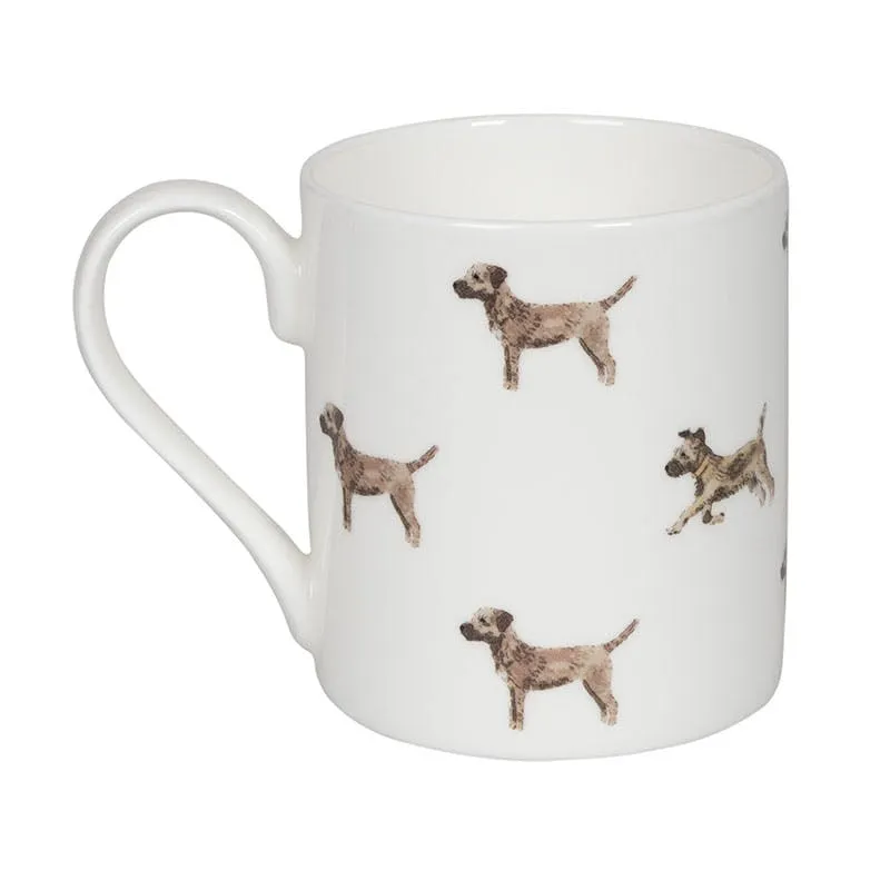 Border Terrier Standard Mug, 275ml, White, Taupe, Brown