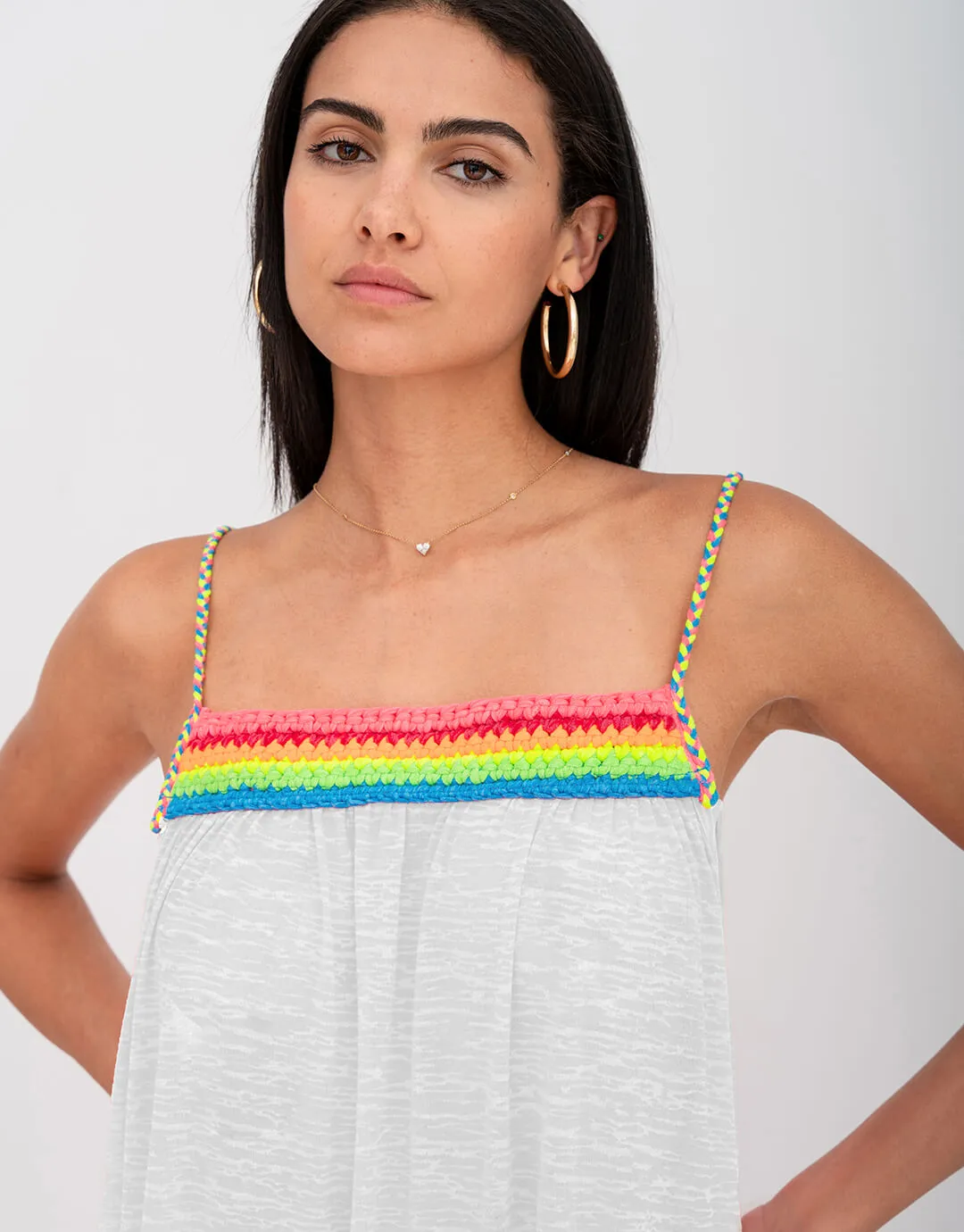 Braided Low Back Dress - White