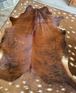 Brazilian Brindle Cowhide Rug XL USA rug, patriotic rug