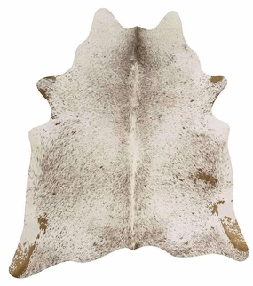 Brazilian Brown and White Peppered Cowhide Rug sectional couch, U-shape sofa
