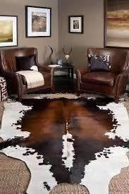Brazilian Natural Cowhide Rug, Chocolate & White