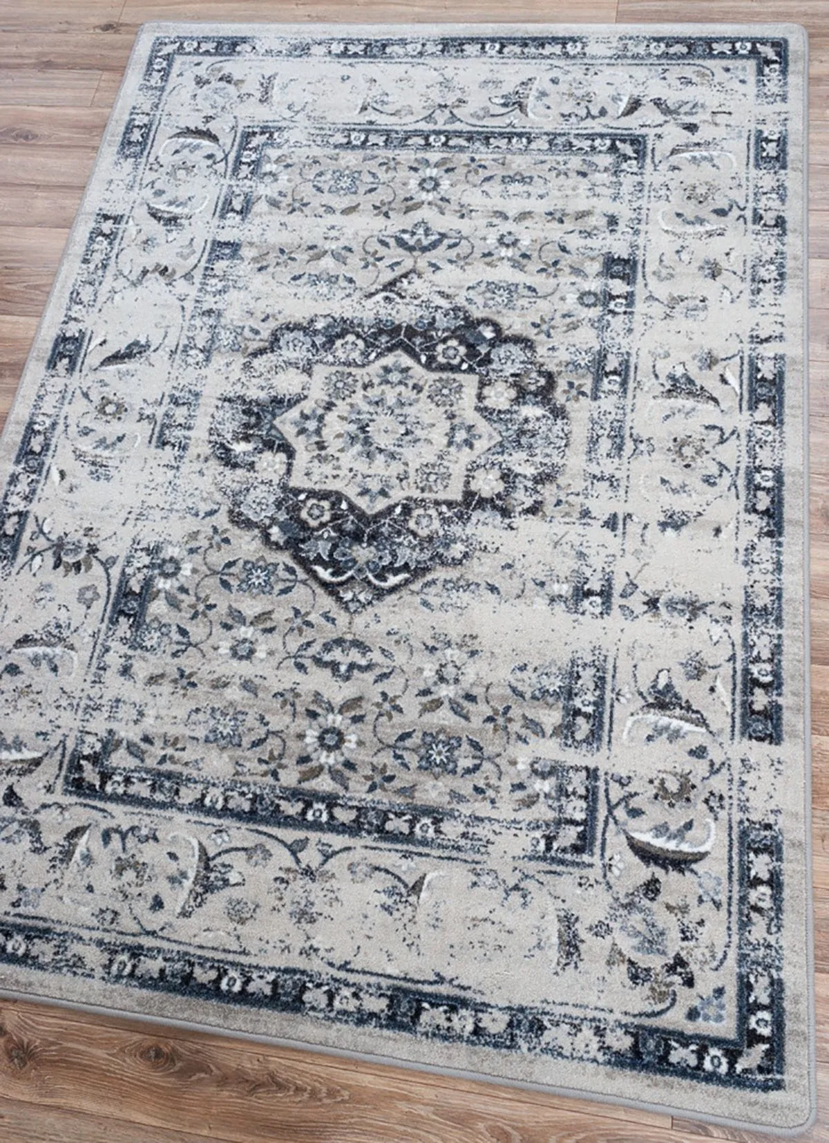 Bristol Mist Distressed Blue/Grey Rugs folding guest bed, rollaway bed