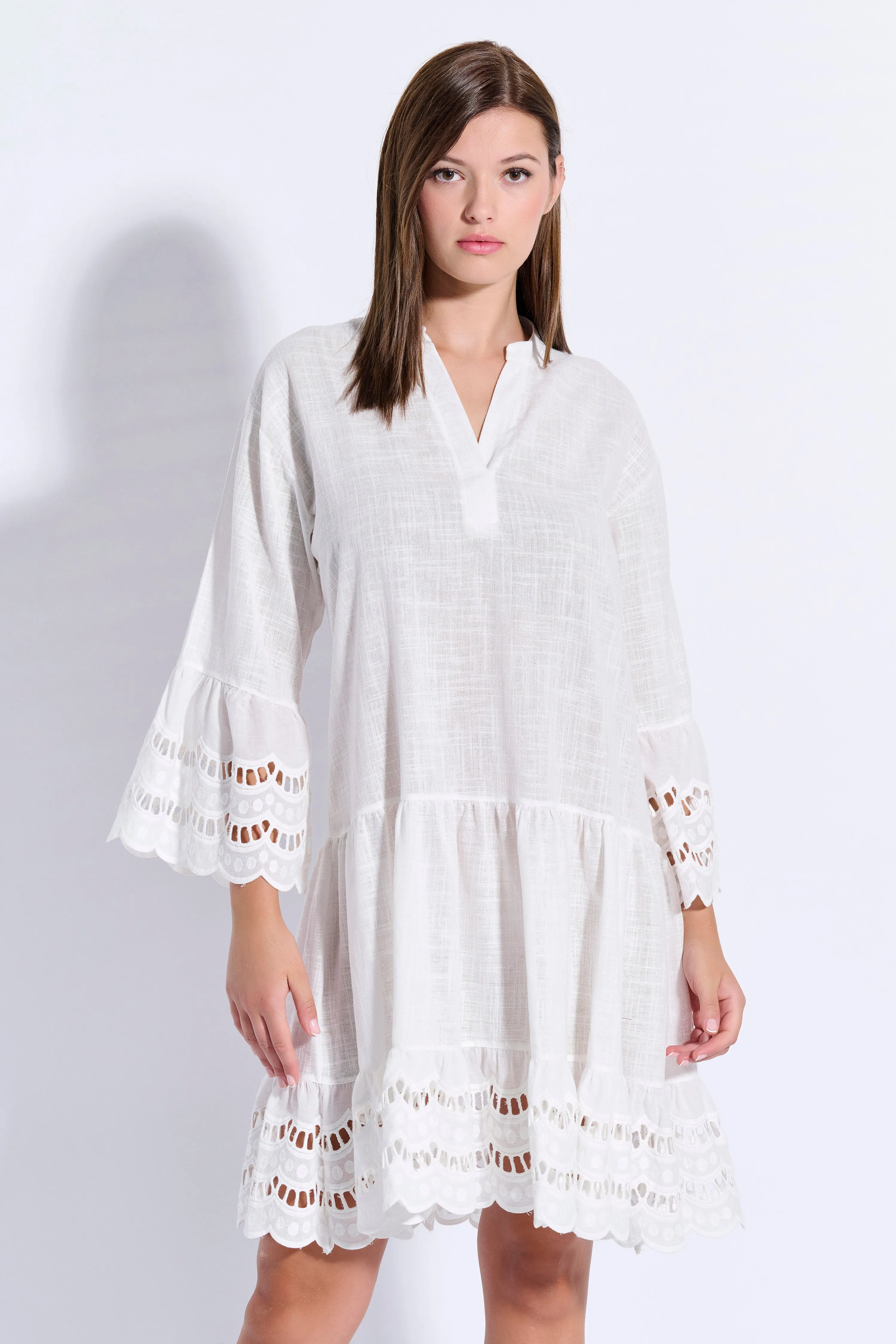 Broderie Dress with Ruffles (8090)