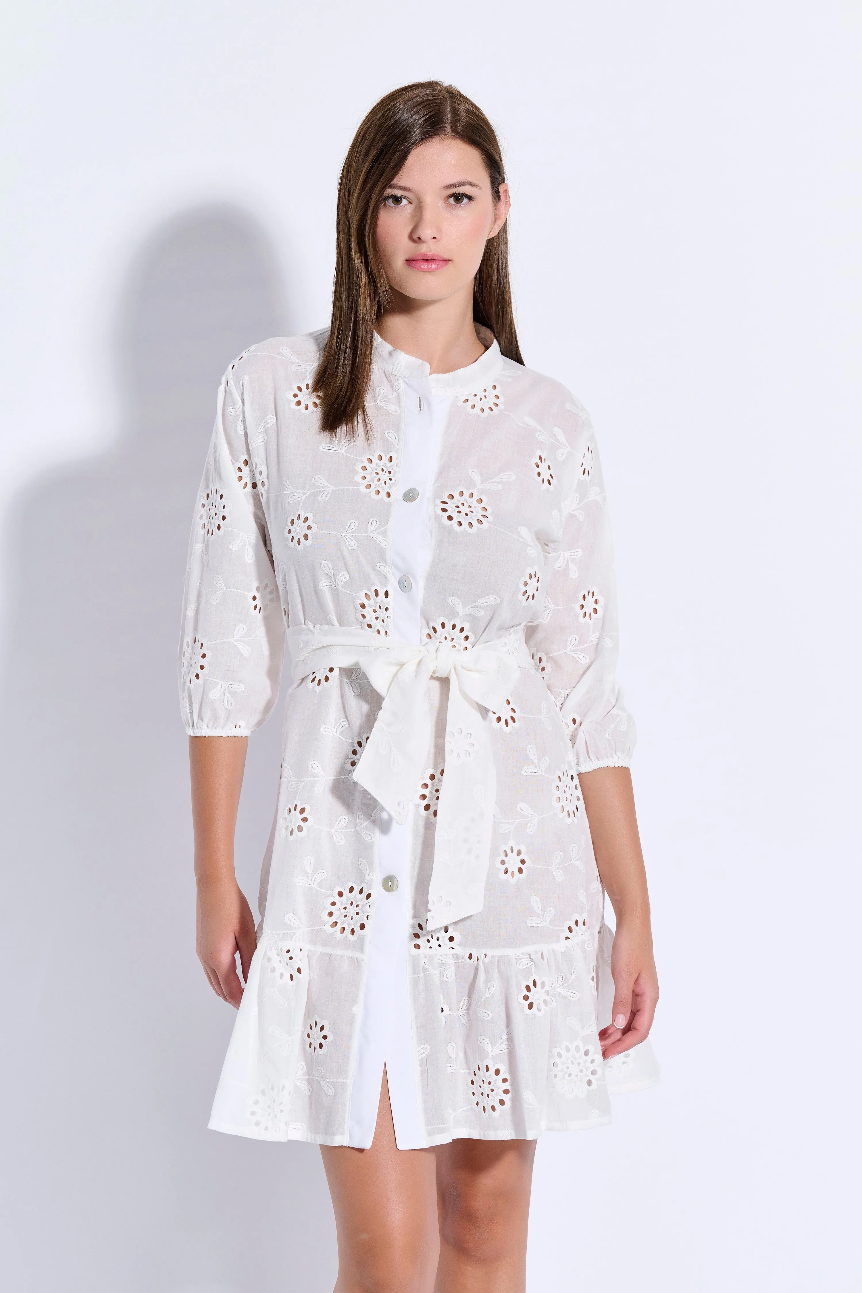Broderie Shirt Dress (8092)