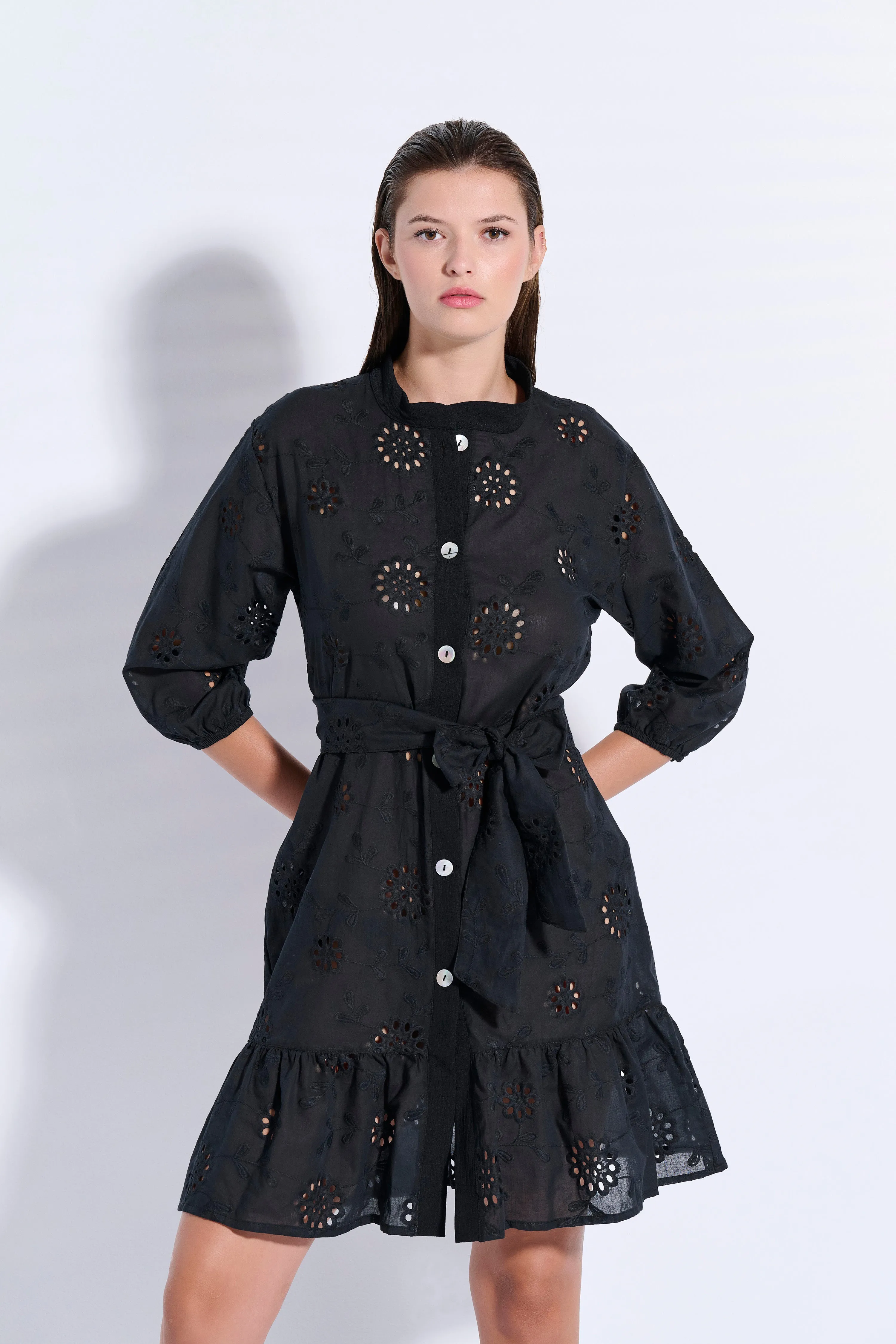 Broderie Shirt Dress (8092)