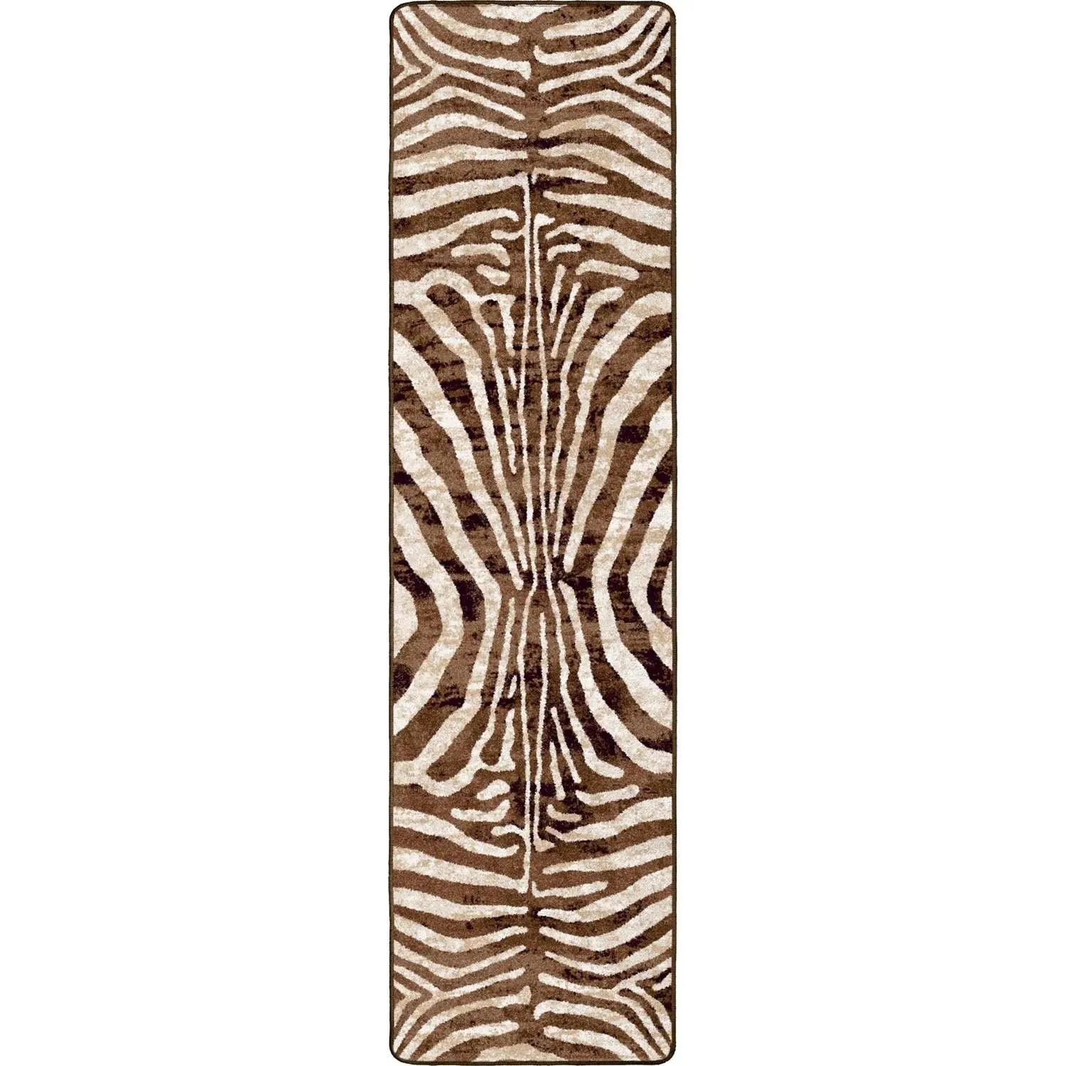 Brown Zebra Print Floor Runner folding guest bed, rollaway bed