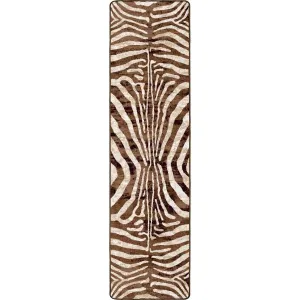 Brown Zebra Print Floor Runner folding guest bed, rollaway bed