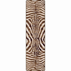 Brown Zebra Print Floor Runner sectional couch, U-shape sofa