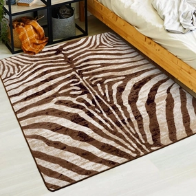 Brown Zebra Print Rugs sectional couch, U-shape sofa