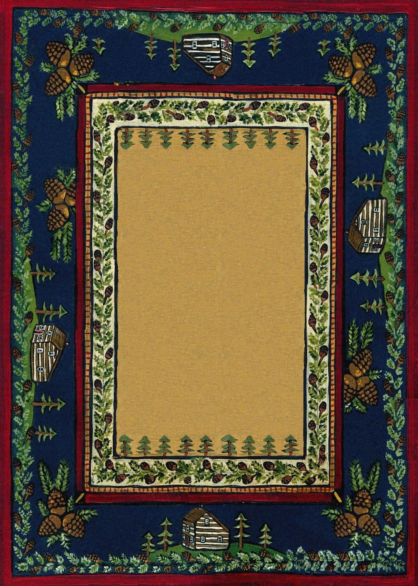Cabin In The Clearing Pines Area Rugs folding guest bed, rollaway bed