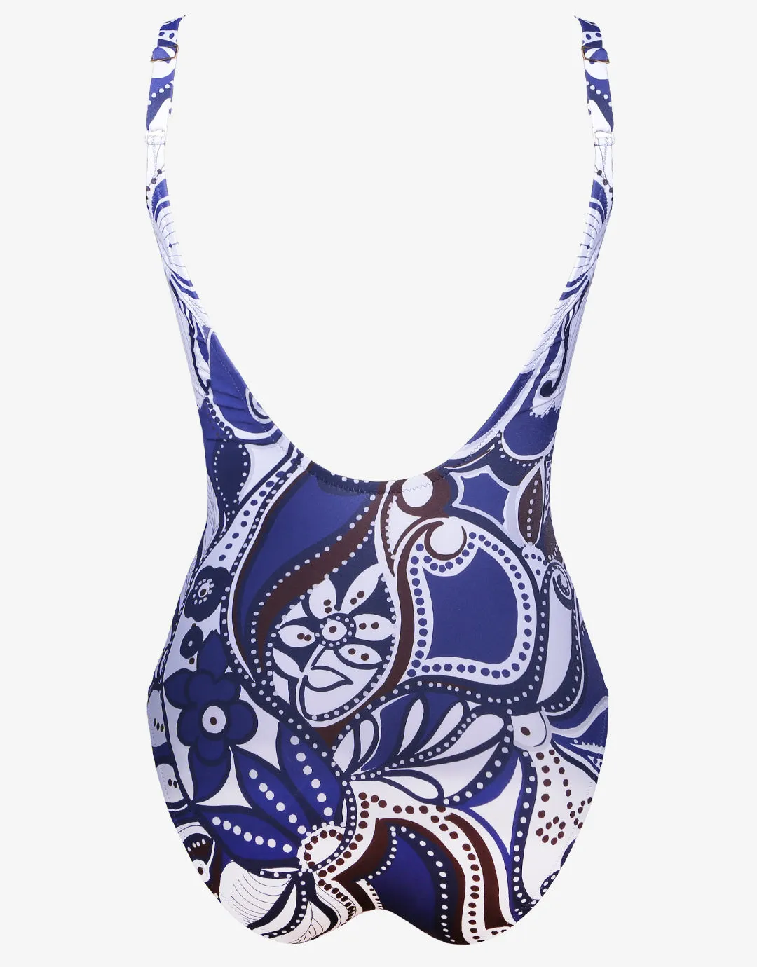 Cachemire Underwire Crossover Swimsuit - Blue and White