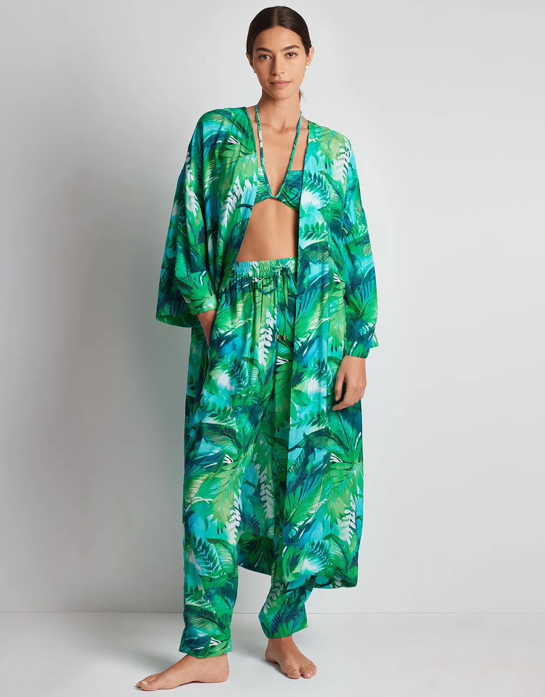 Cartago Palms Poolside Kimono Cover Up - Multi