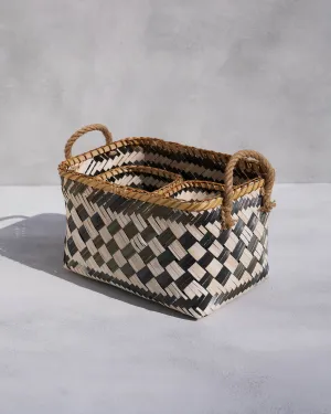 Ceylon Bamboo Basket (Set of 3) dinnerware set, ceramic plates