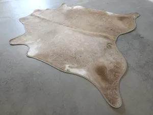 Champagne Sand Cowhide w/ Leather Trim USA rug, patriotic rug