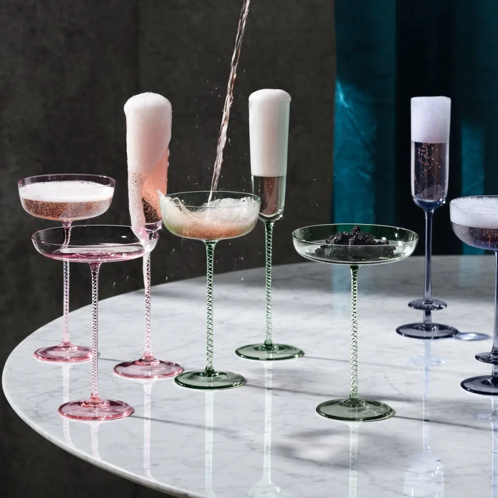 Champagne Theatre Pair of champagne flutes, 120ml, smoke grey