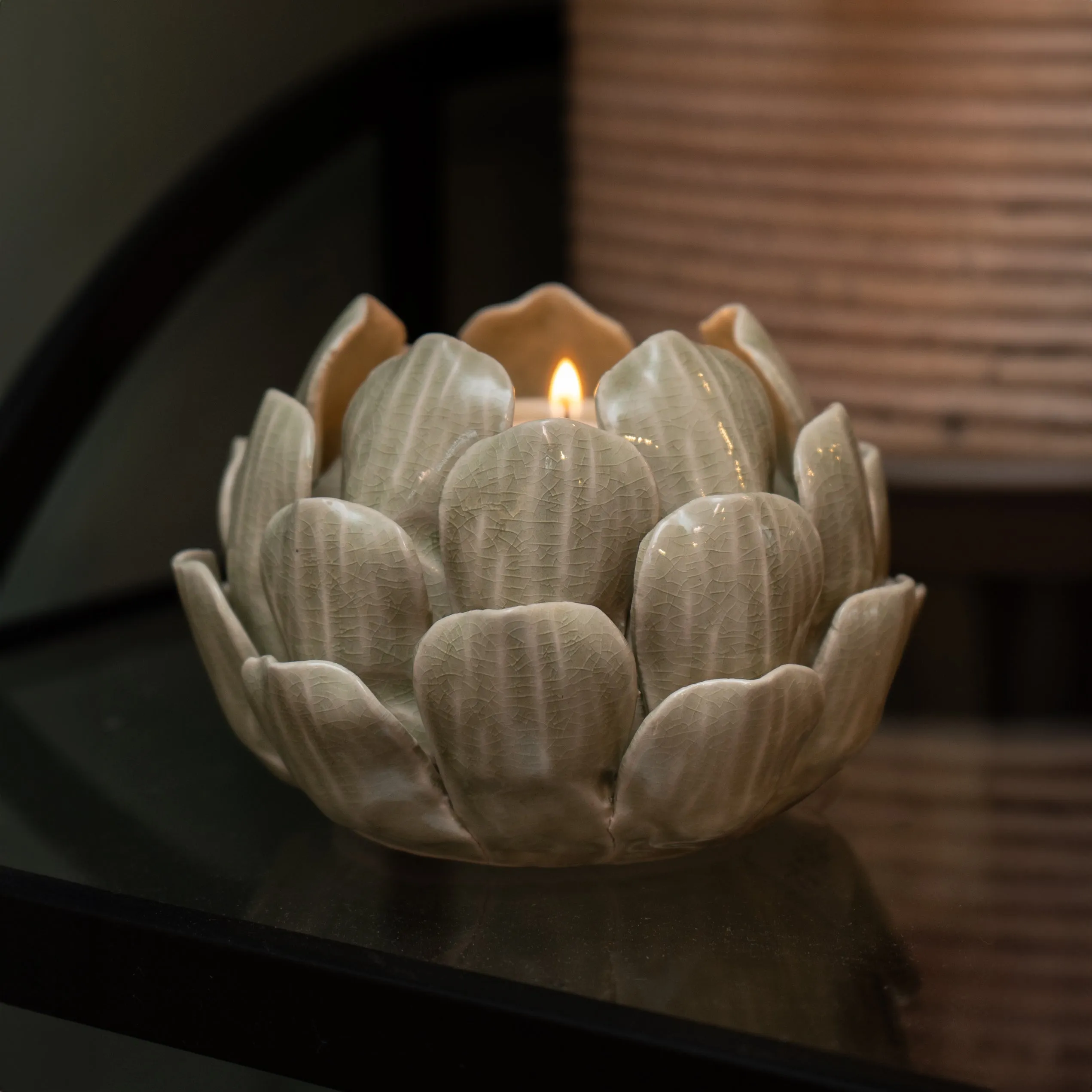 Charming Green Artichoke Candleholder