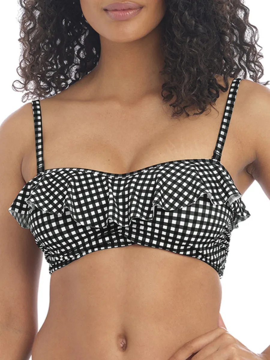 Check In Bandeau Bikini Top - Monochrome