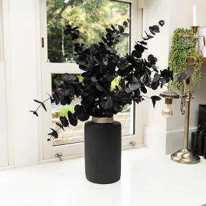 Chic Contrast: Small Black and Cream Cylinder Vase kitchen essentials, utensils set