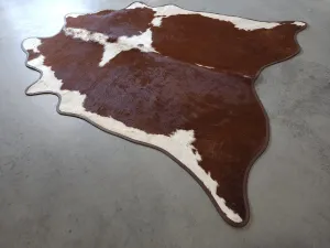 Chocolate Brown Leather Trimmed Cowhide wall decor, home accessories