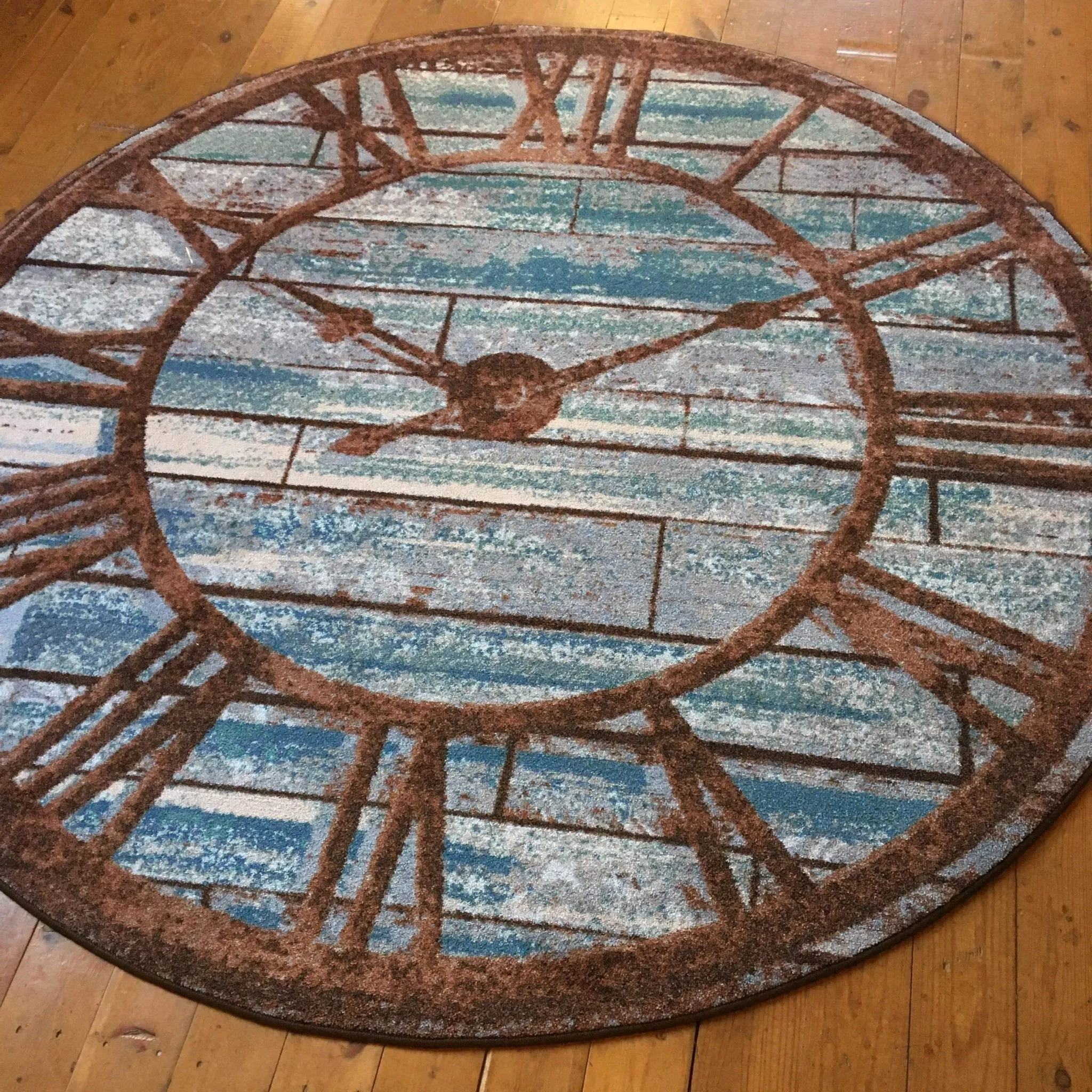 Clock Face Round Area Rug