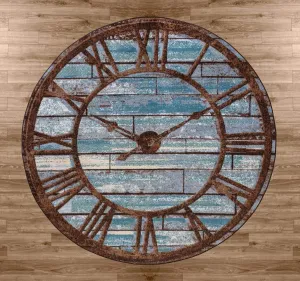 Clock Face Round Area Rug sectional couch, U-shape sofa