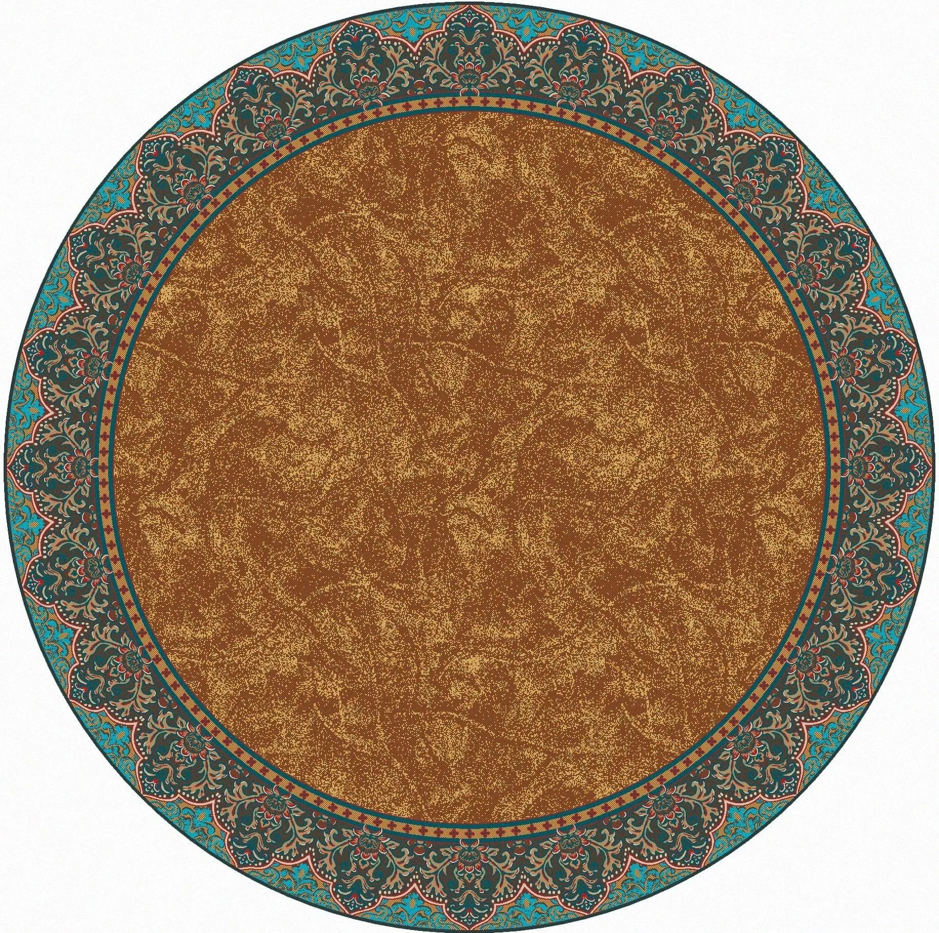 Cognac & Turquoise ~ Elegant Western Rugs