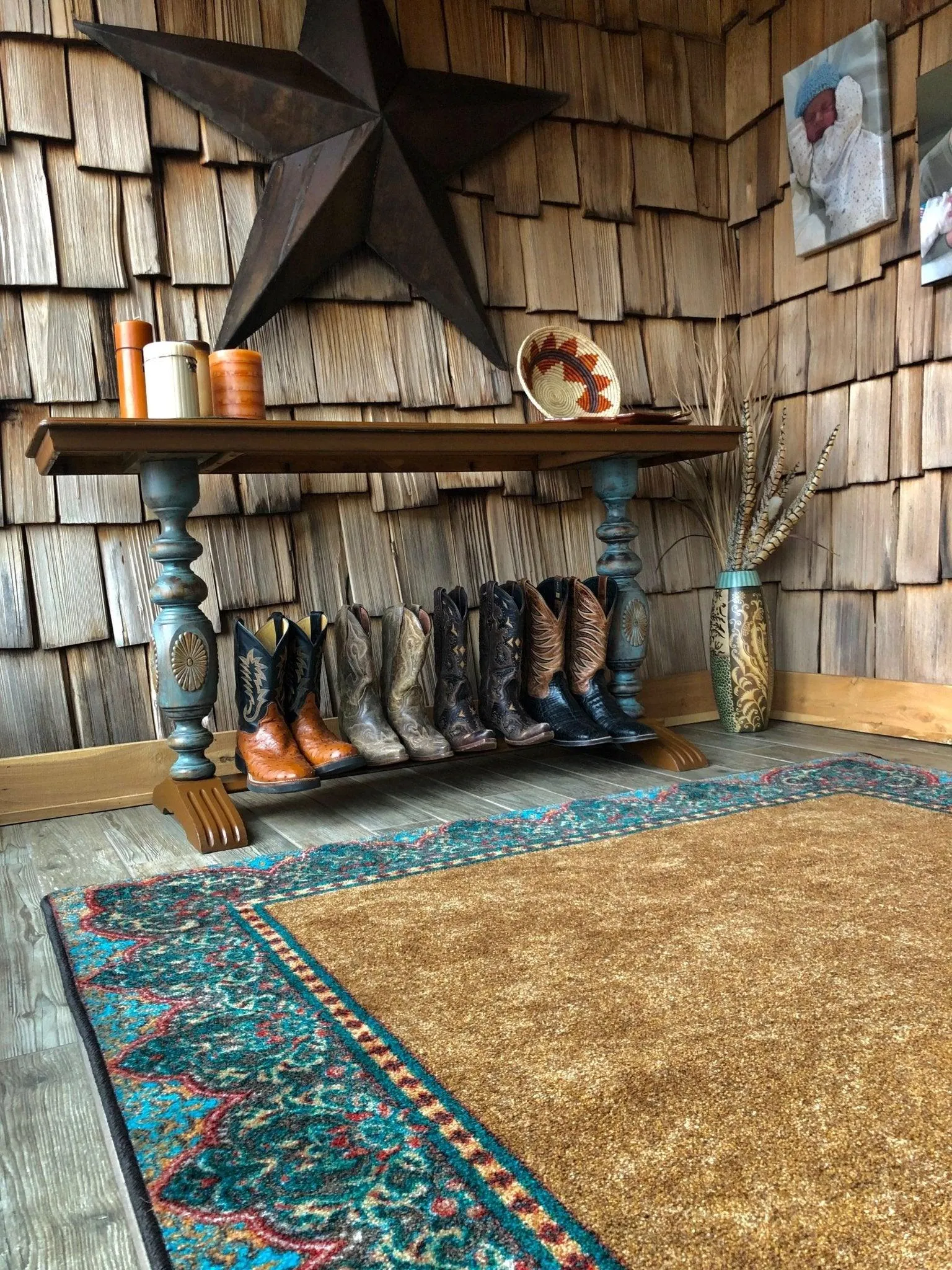 Cognac & Turquoise ~ Elegant Western Rugs
