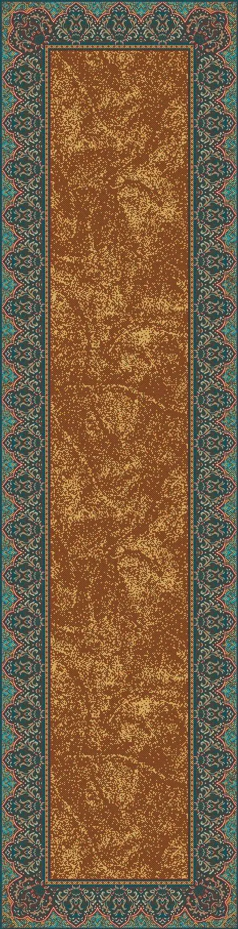 Cognac & Turquoise ~ Elegant Western Rugs