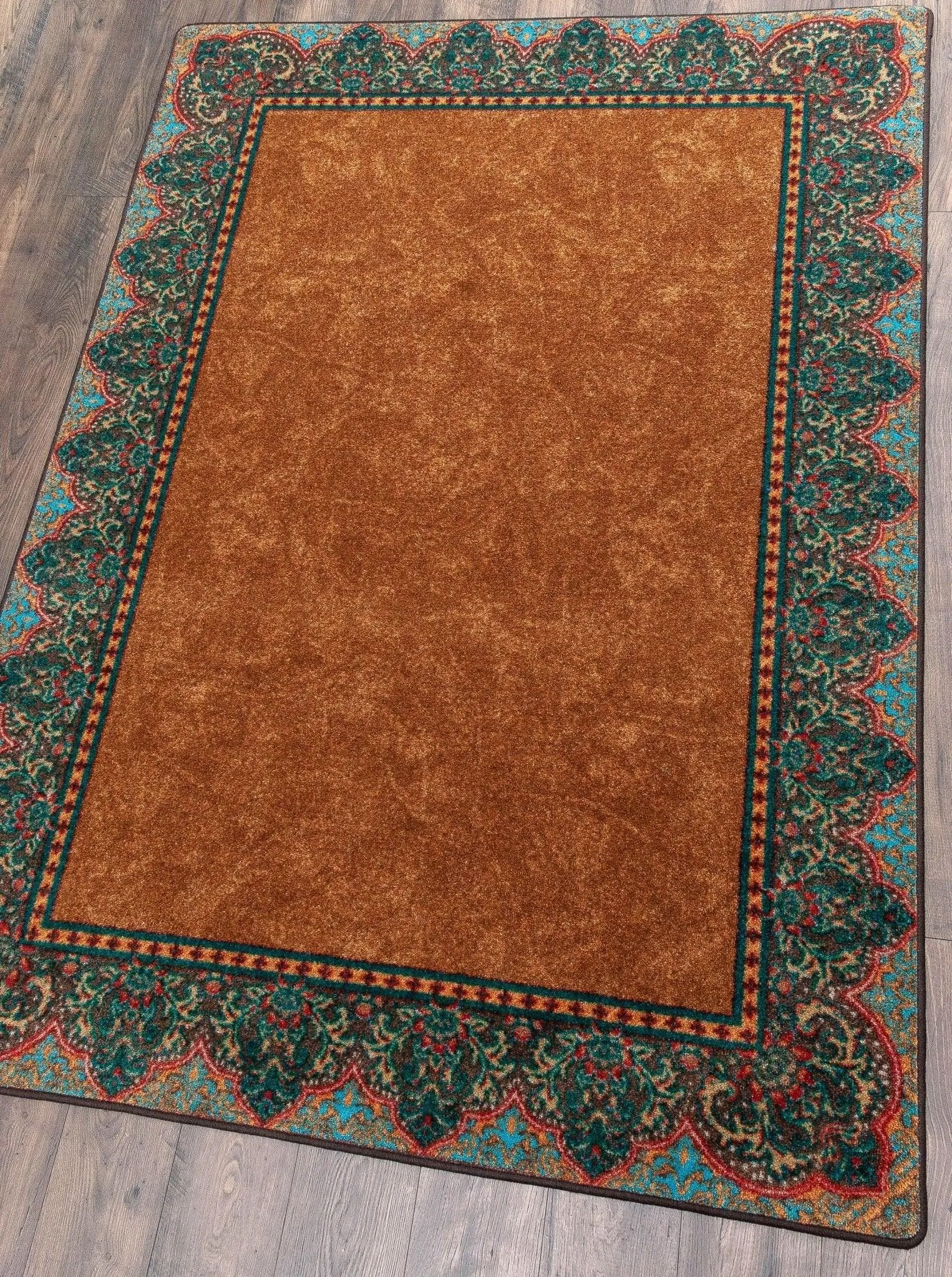 Cognac & Turquoise ~ Elegant Western Rugs serving tray, cheese board