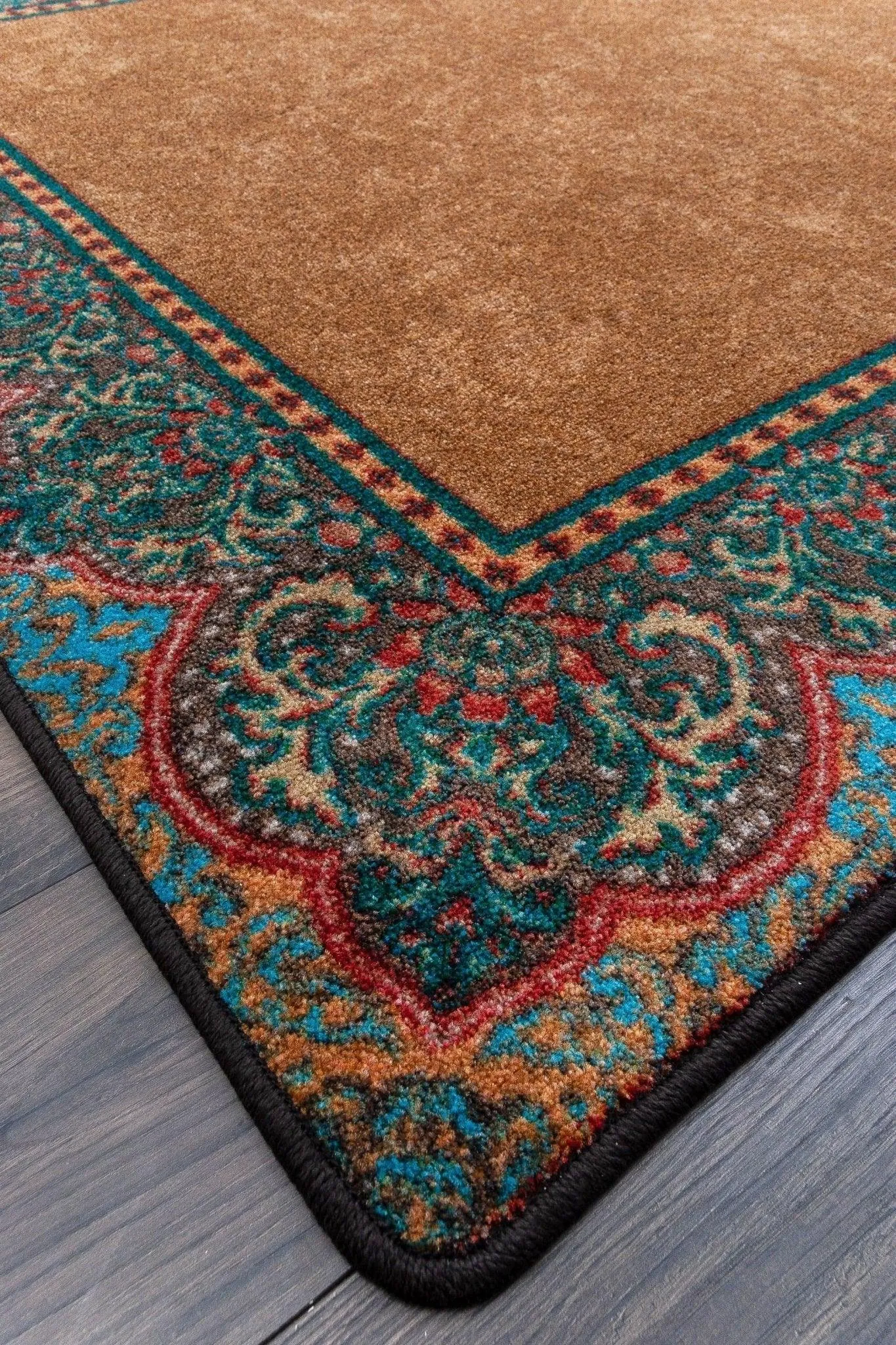 Cognac & Turquoise ~ Elegant Western Rugs