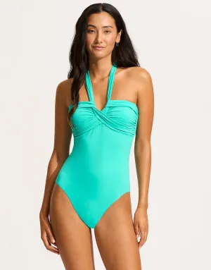 Collective Halter Bandeau Swimsuit - Aquatic Blue