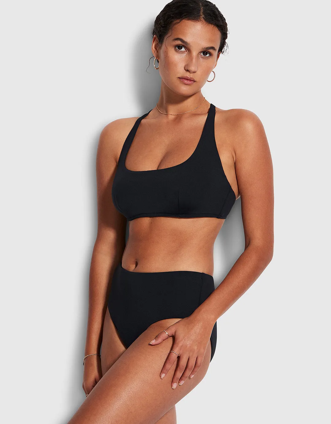 Collective Wide Side Retro Bikini Pant - Black