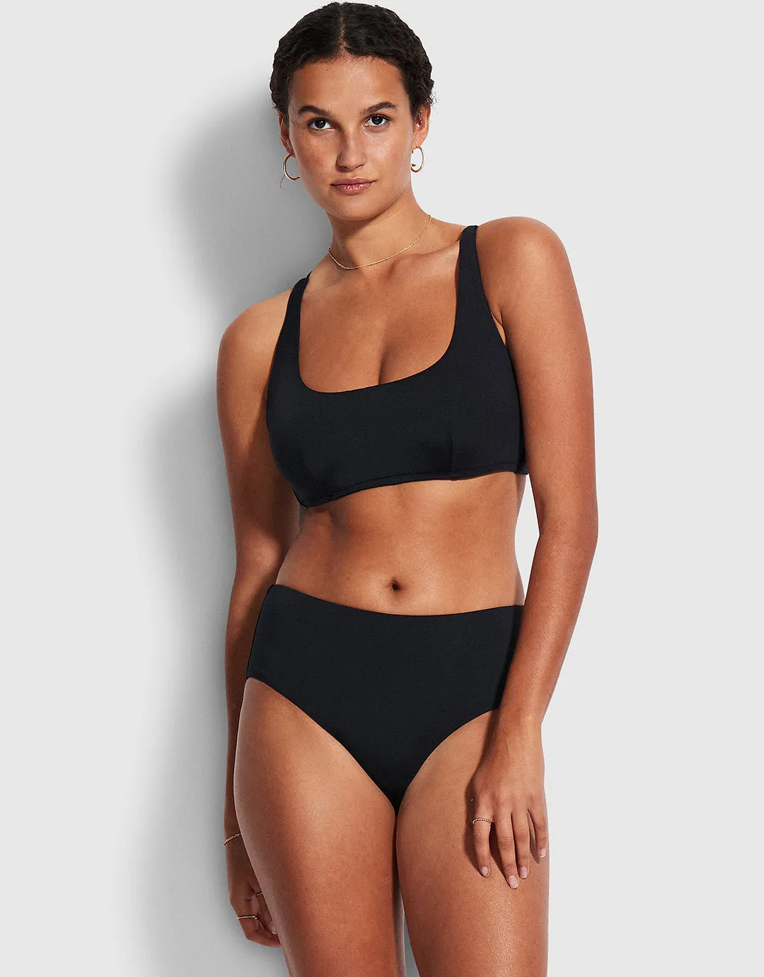 Collective Wide Side Retro Bikini Pant - Black