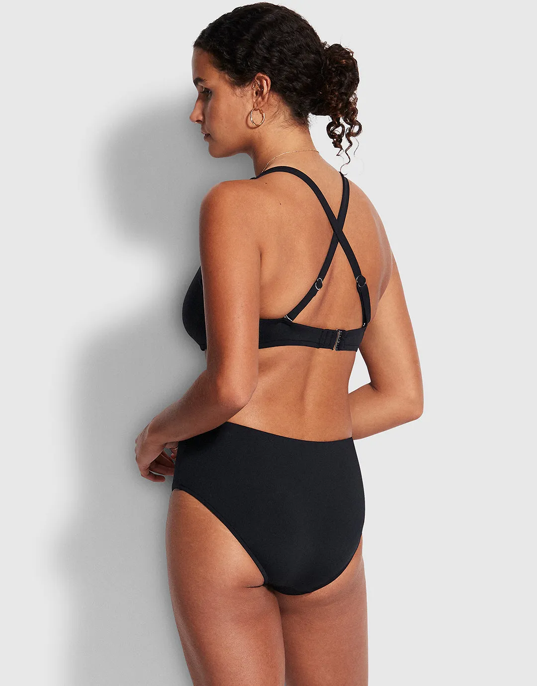 Collective Wide Side Retro Bikini Pant - Black