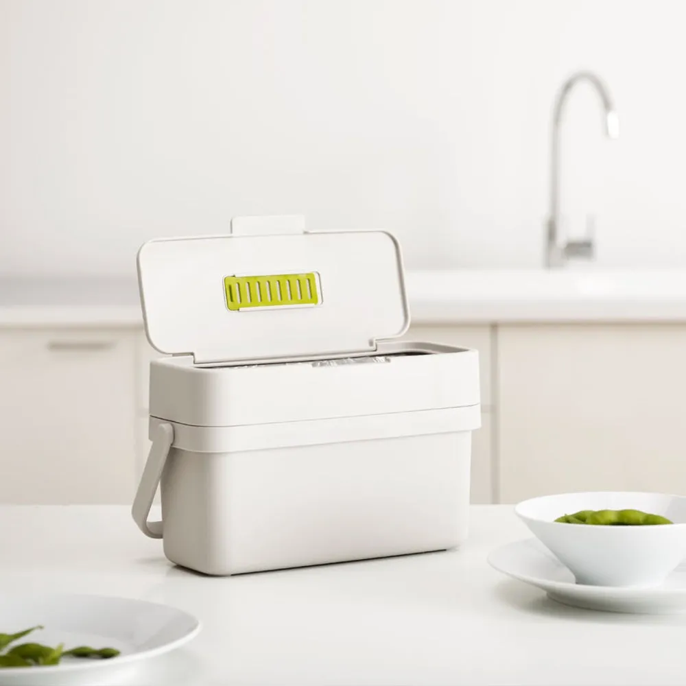 Compo 4 Food waste caddy, H18 x W30 x D13cm - 4 Litre, Stone
