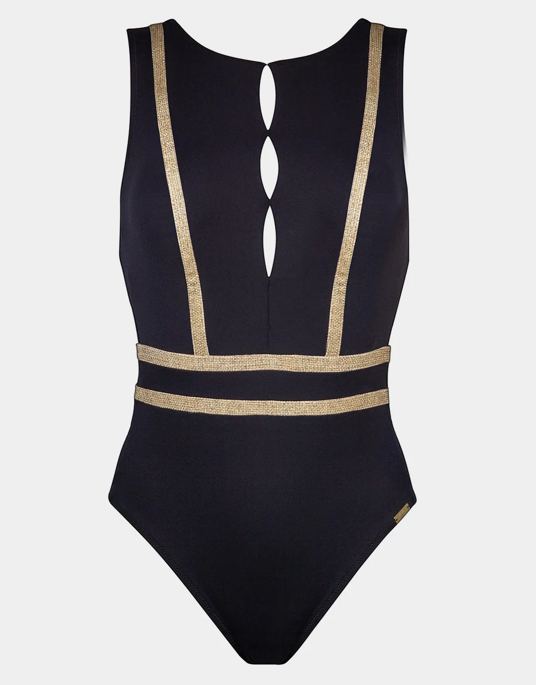 Construction High Neck Swimsuit