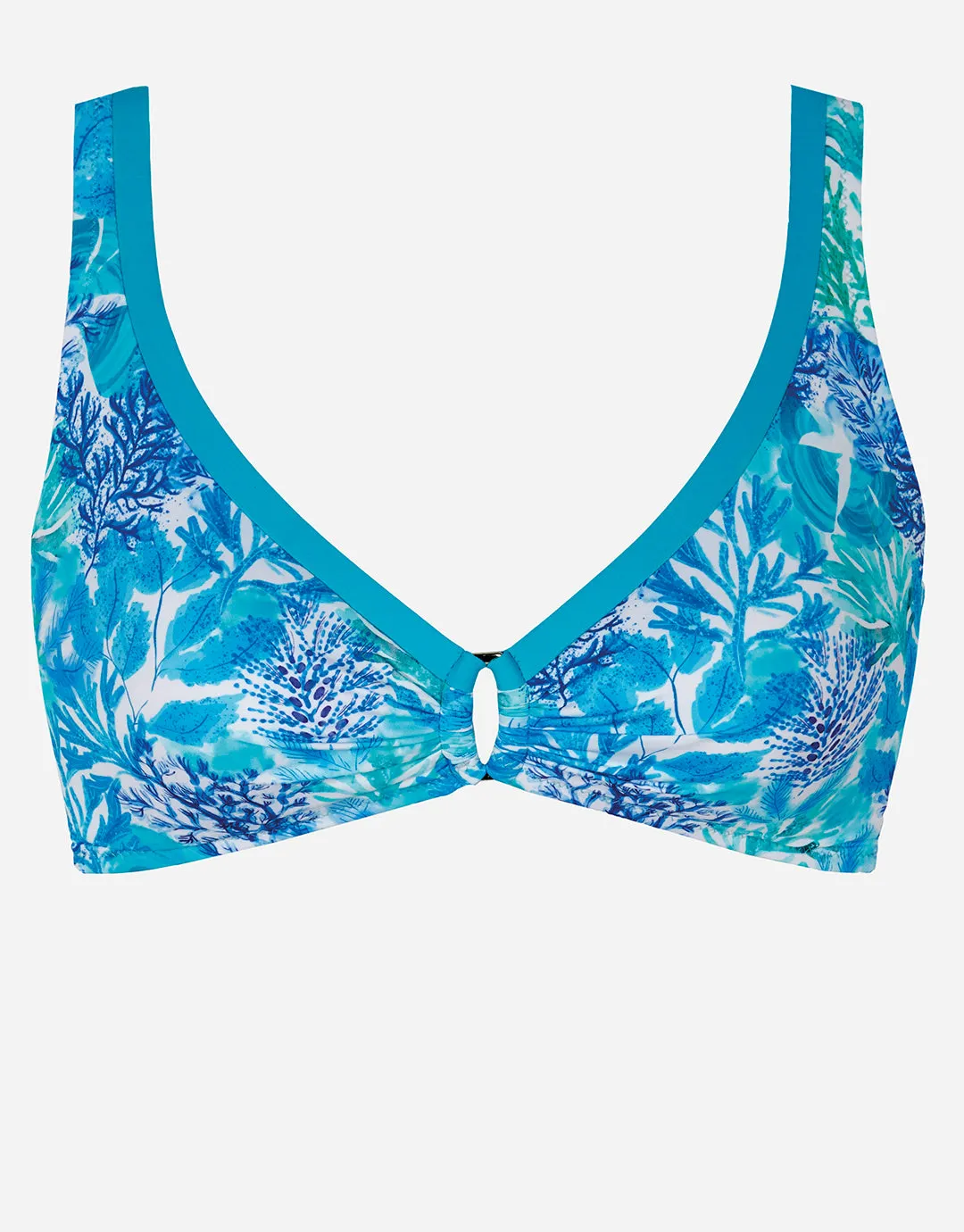 Coral Ring Front Bikini Top - Turquoise