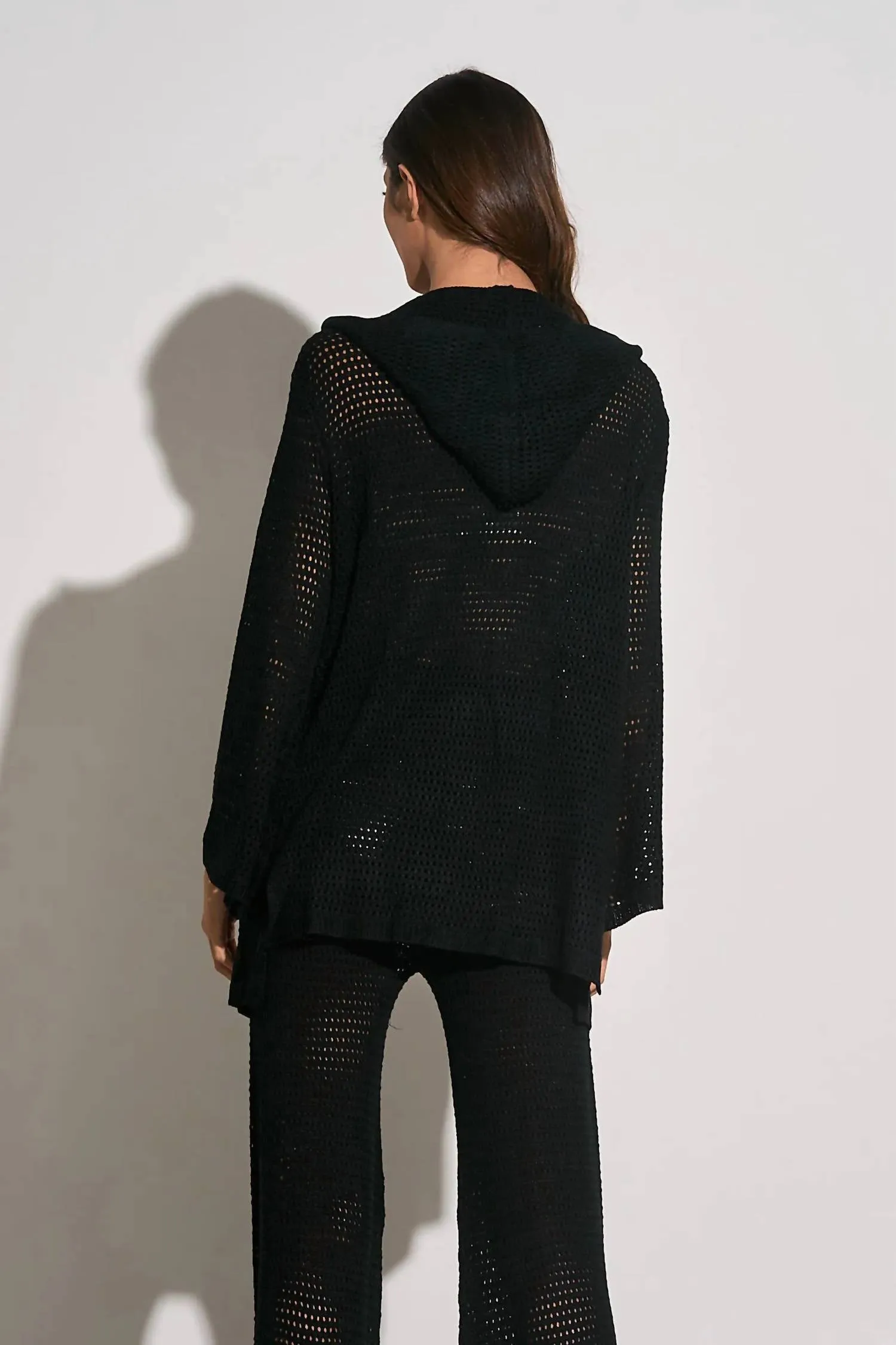 Cove Hoodie Cardigan In Black