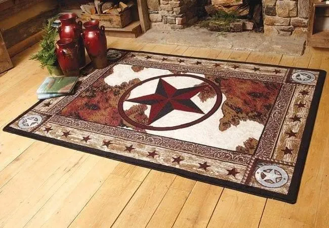 Cowhide Print & Western Star Area Rugs