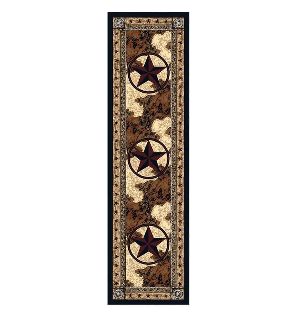 Cowhide Print & Western Star Floor Runner folding guest bed, rollaway bed