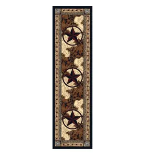 Cowhide Print & Western Star Floor Runner folding guest bed, rollaway bed