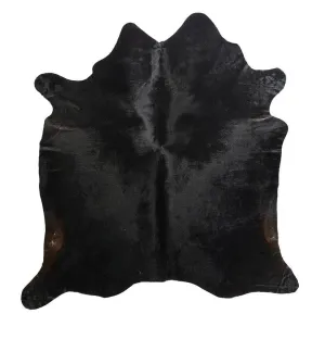 Cowhide Rug - Black with Brown Low-Tones USA rug, patriotic rug