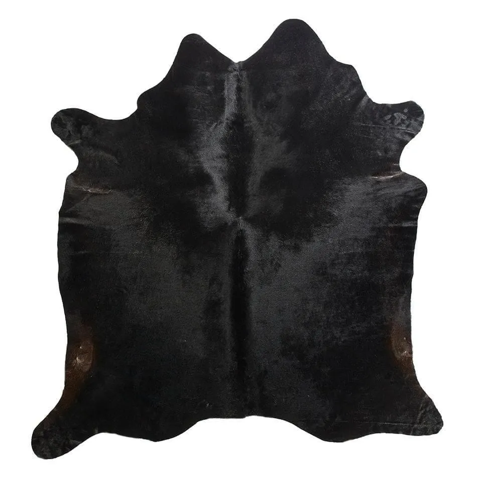 Cowhide Rug - Black with Brown Low-Tones USA rug, patriotic rug